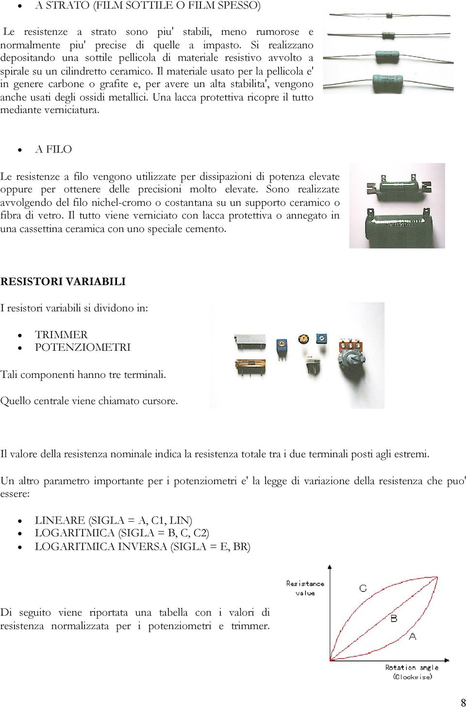 Il materiale usato per la pellicola e' in genere carbone o grafite e, per avere un alta stabilita', vengono anche usati degli ossidi metallici.