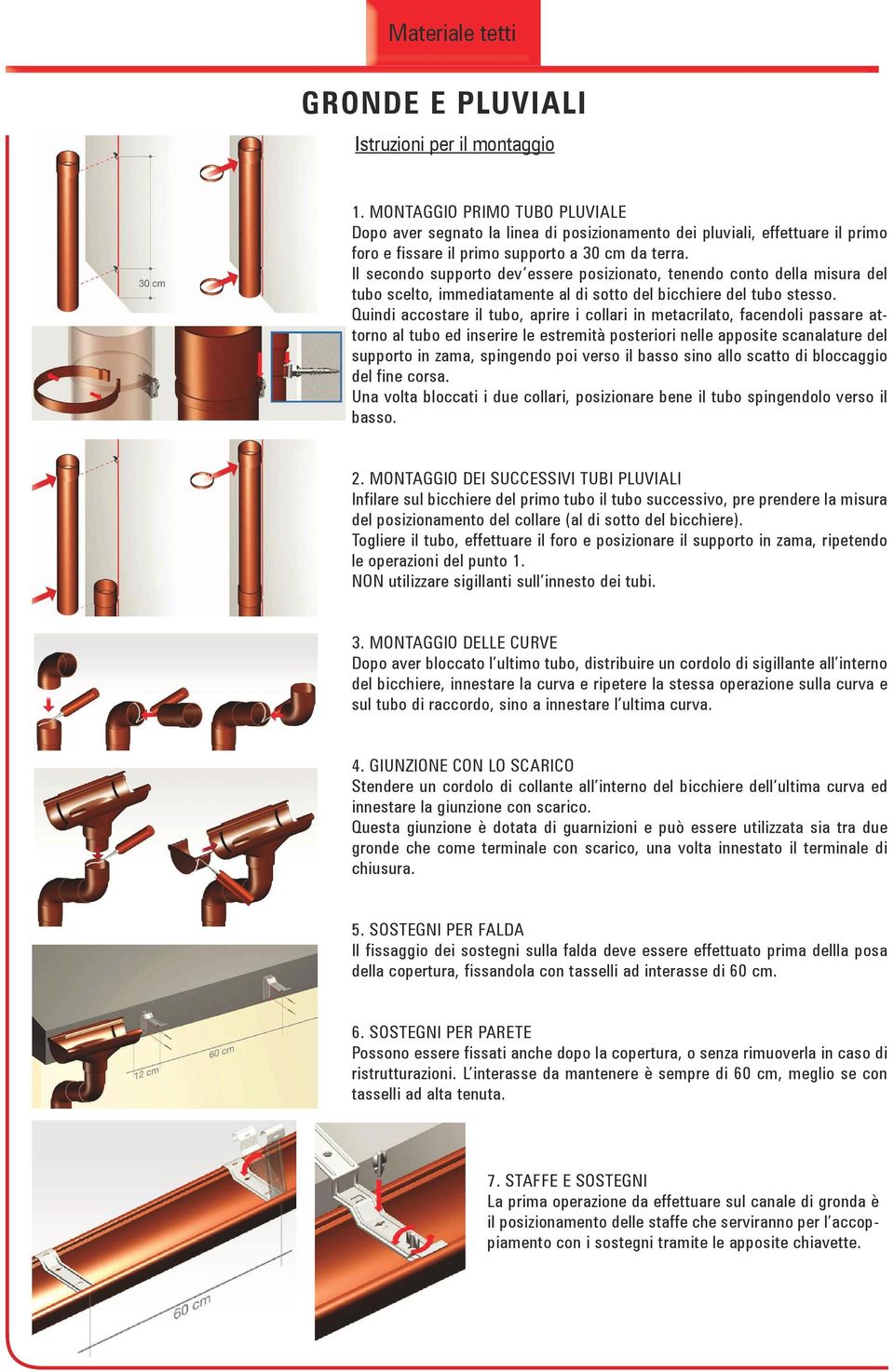 Quindi accostare il tubo, aprire i collari in metacrilato, facendoli passare attorno al tubo ed inserire le estremità posteriori nelle apposite scanalature del supporto in zama, spingendo poi verso