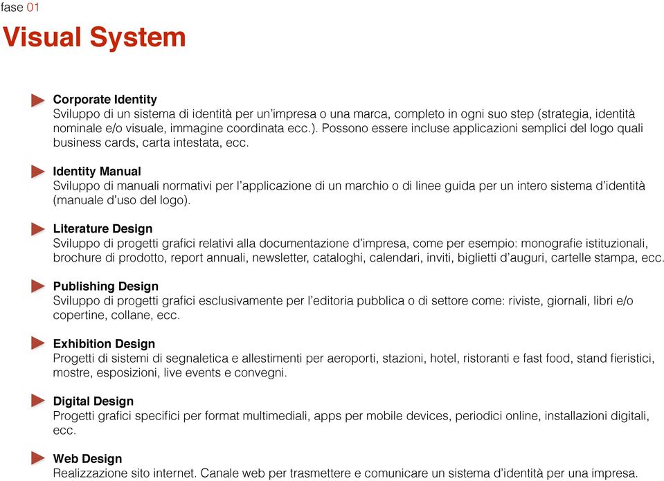 Identity Manual Sviluppo di manuali normativi per l applicazione di un marchio o di linee guida per un intero sistema d identità (manuale d uso del logo).