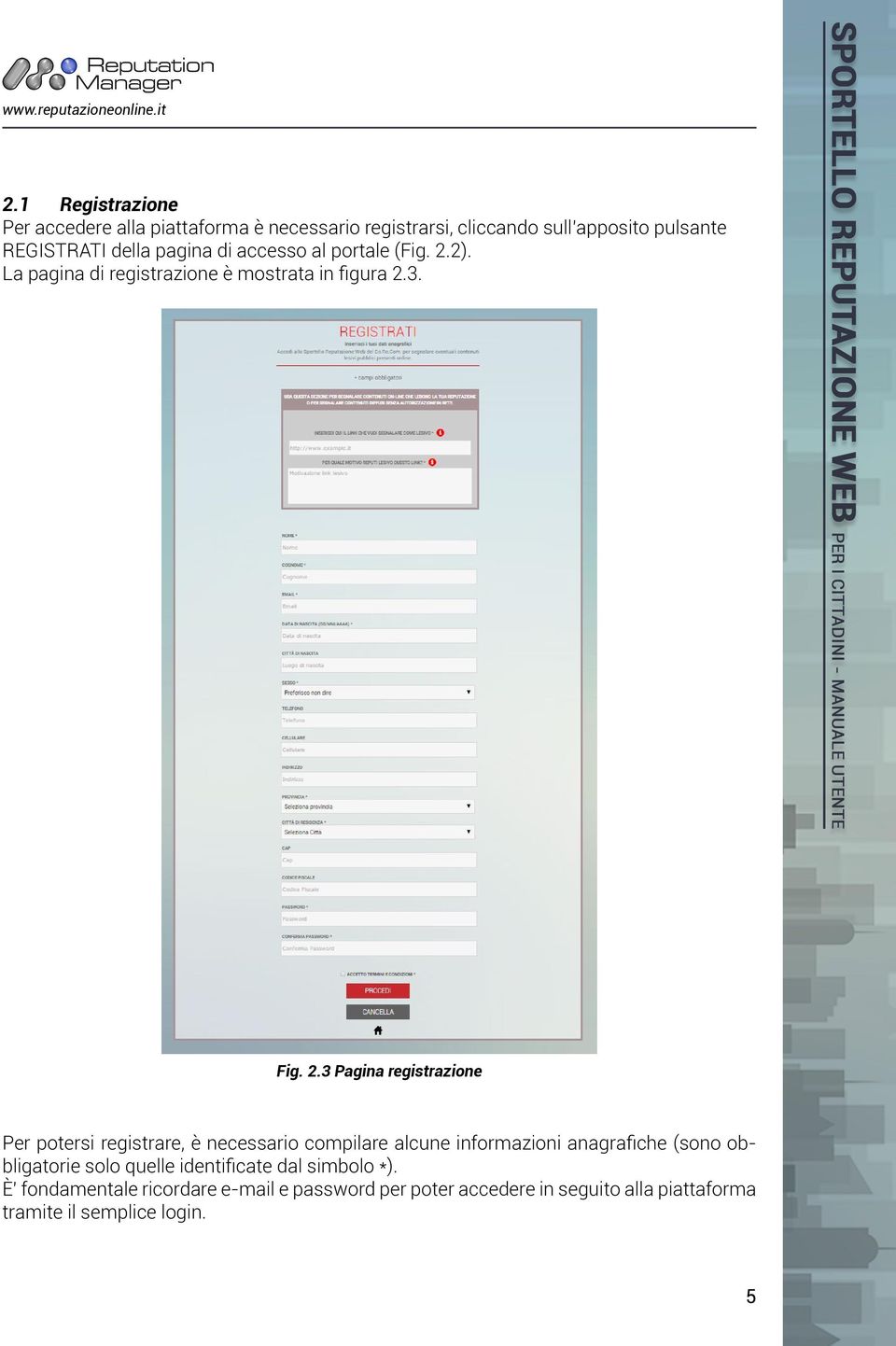 2). La pagina di registrazione è mostrata in figura 2.