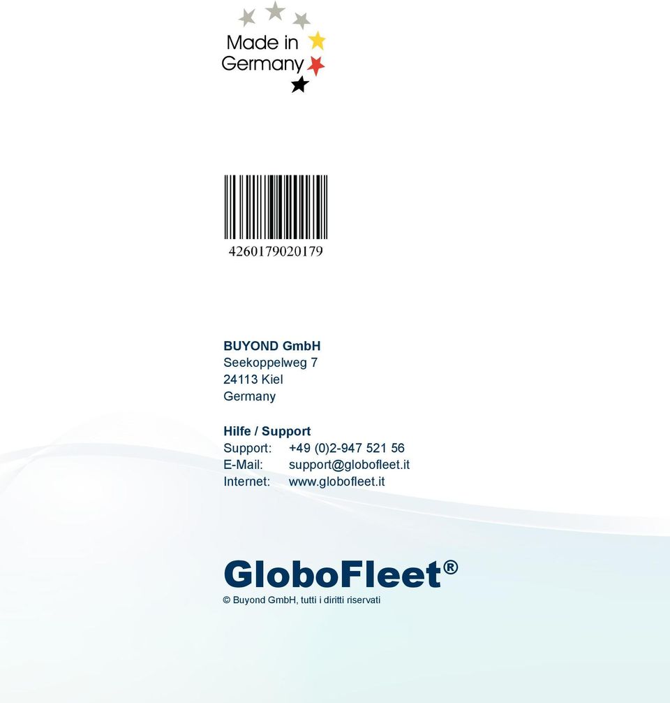 E-Mail: support@globofleet.it Internet: www.