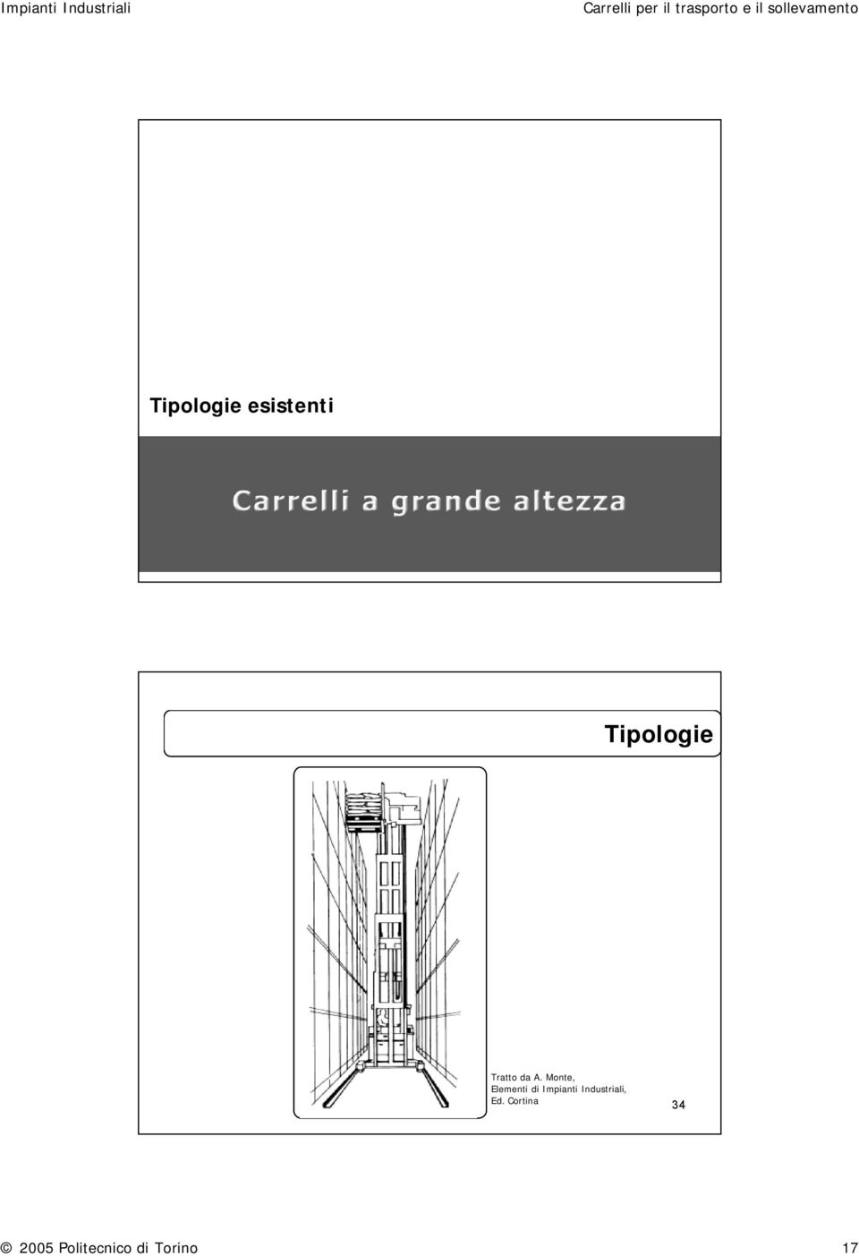 Monte, Elementi di Impianti