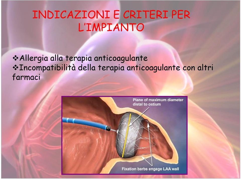 anticoagulante Incompatibilità