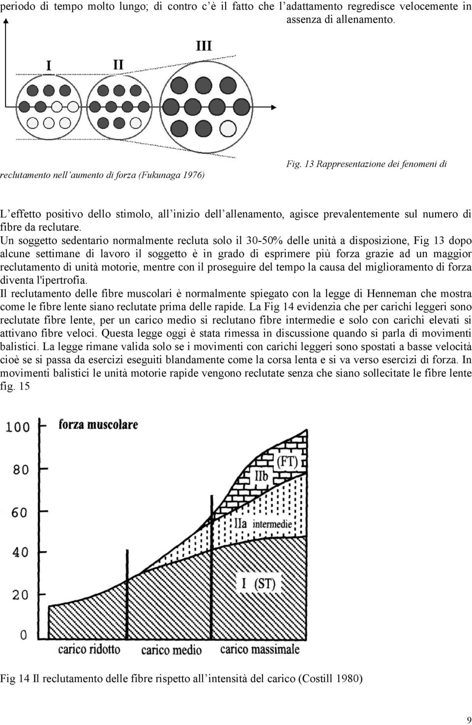 Un soggetto sedentario normalmente recluta solo il 30-50% delle unità a disposizione, Fig 13 dopo alcune settimane di lavoro il soggetto è in grado di esprimere più forza grazie ad un maggior