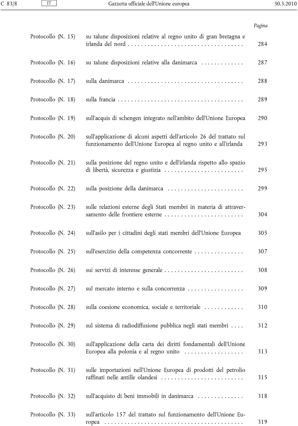 19) sull'acquis di schengen integrato nell'ambito dell'unione Europea 290 Protocollo (N.