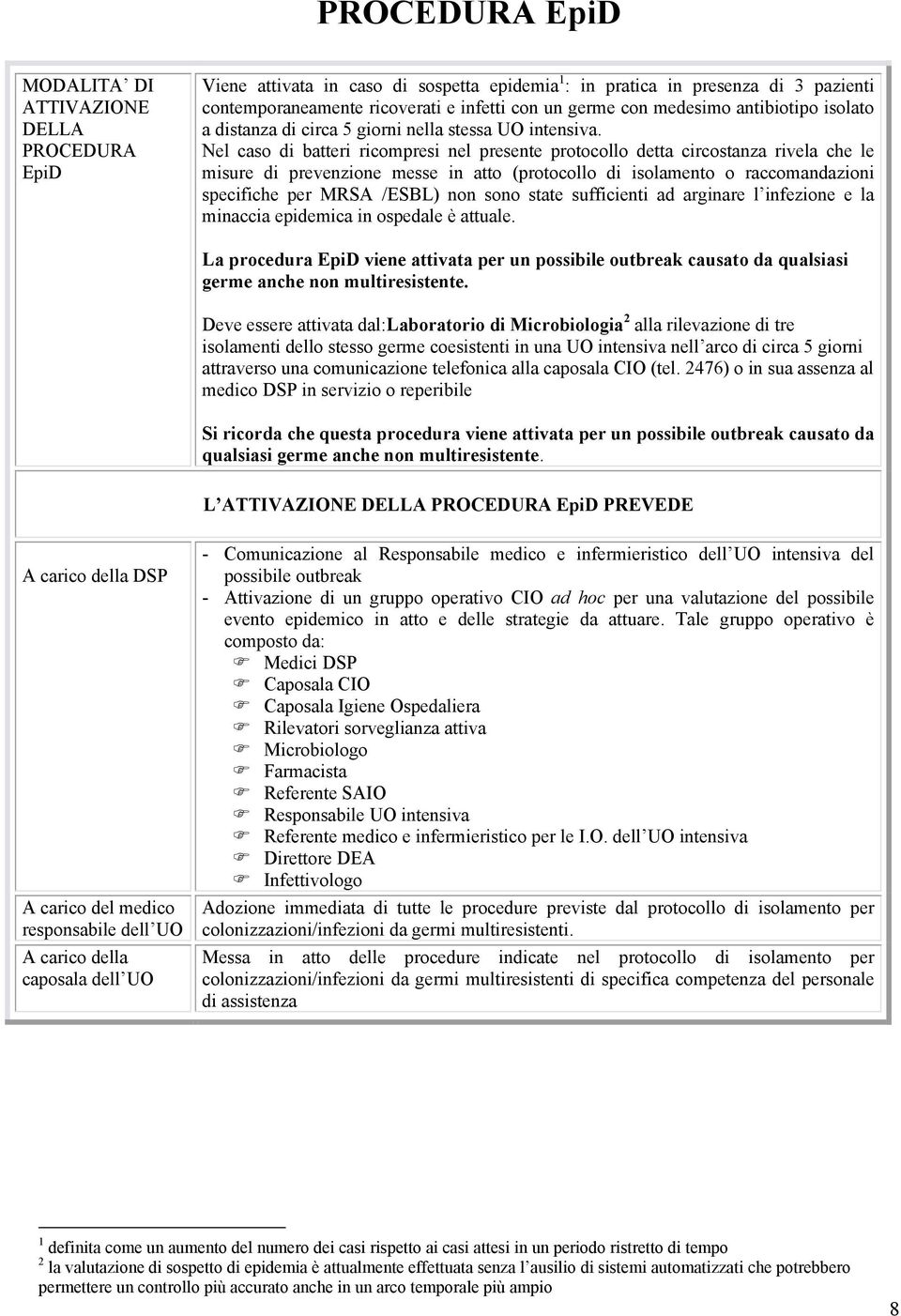 Nel caso di batteri ricompresi nel presente protocollo detta circostanza rivela che le misure di prevenzione messe in atto (protocollo di isolamento o raccomandazioni specifiche per MRSA /ESBL) non