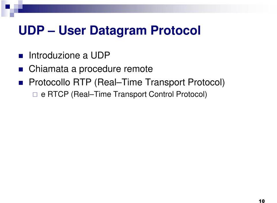 Protocollo RTP (Real Time Transport