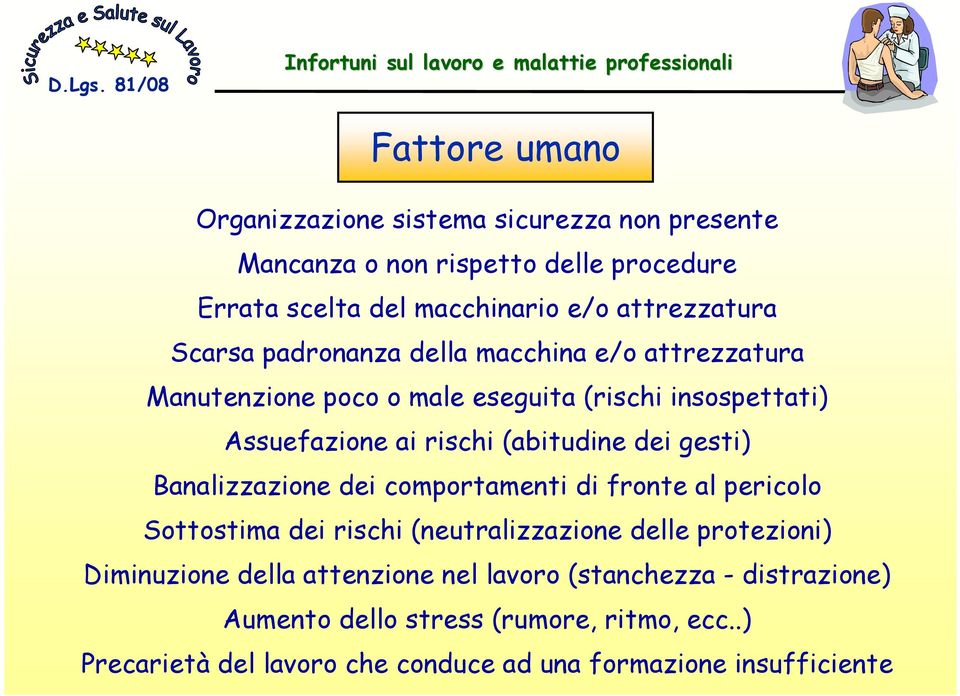 occuparmi fatalismo: gli infortuni accadono ed accadranno