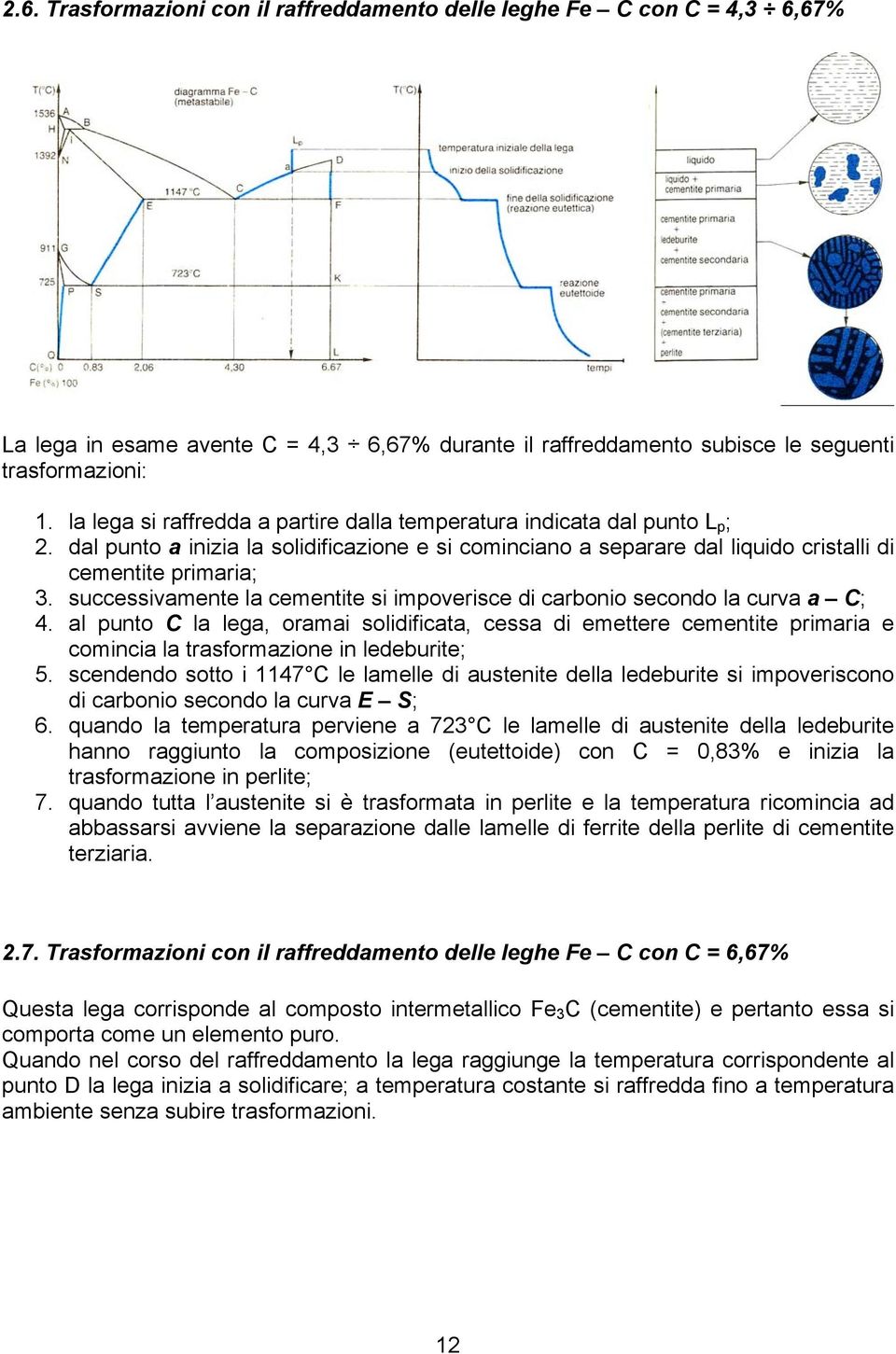 successivamente la cementite si impoverisce di carbonio secondo la curva a C; 4.