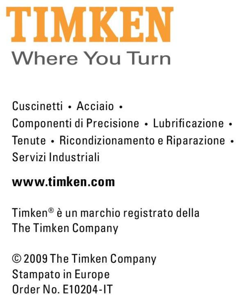 Servizi Industriali www.timken.