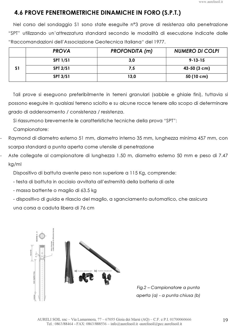 esecuzione indicate dalle Raccomandazioni dell Associazione Geotecnica Italiana del 1977.