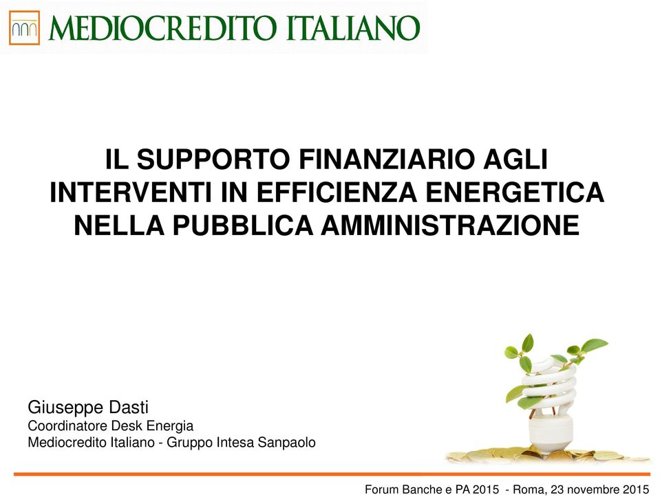 Coordinatore Desk Energia Mediocredito Italiano - Gruppo