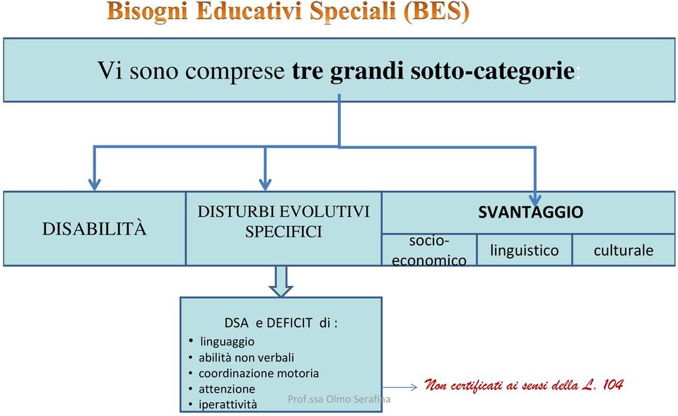 e DEFICIT di : linguaggio abilità non verbali coordinazione motoria