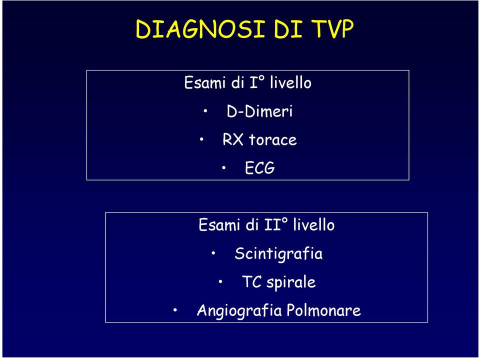 Esami di II livello