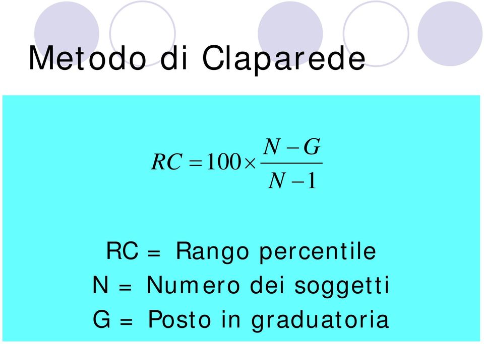 percentile N = Numero dei