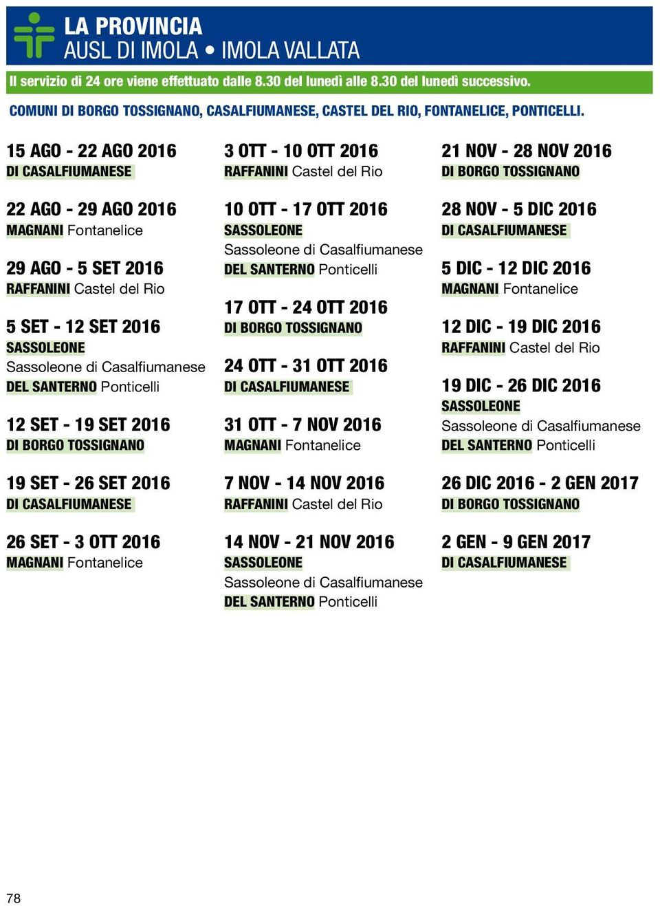 15 AGO - 22 AGO 2016 22 AGO - 29 AGO 2016 29 AGO - 5 SET 2016 5 SET - 12 SET 2016 12 SET - 19 SET 2016 19 SET - 26 SET 2016 26 SET - 3 OTT 2016 3 OTT - 10