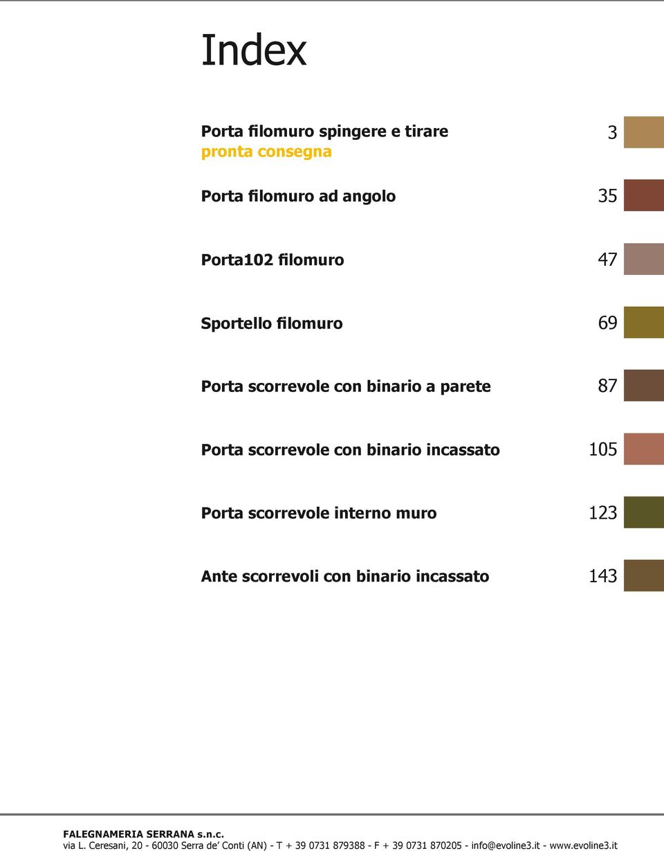 Porta scorrevole interno muro 123 Ante scorrevoli con binario incassato 143 FALEGNAMERIA SERRANA s.n.c. via L.