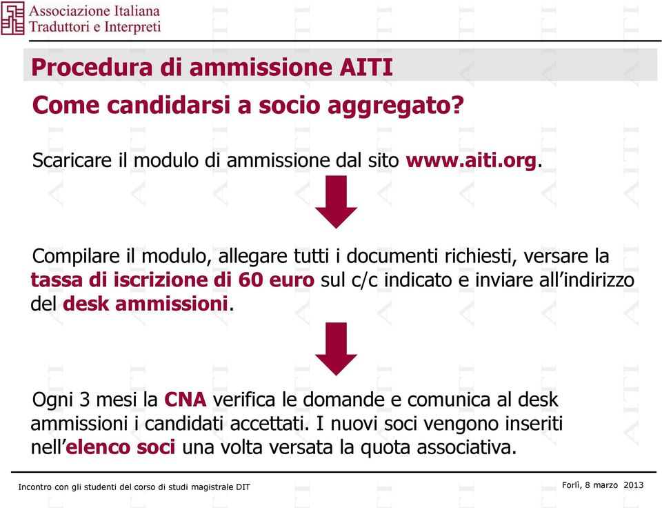 indicato e inviare all indirizzo del desk ammissioni.