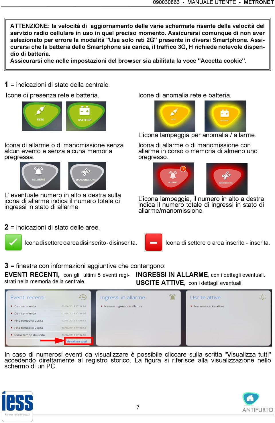 Assicurarsi che la batteria dello Smartphone sia carica, il traffico 3G, H richiede notevole dispendio di batteria.