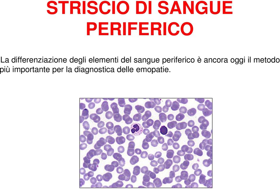 sangue periferico è ancora oggi il