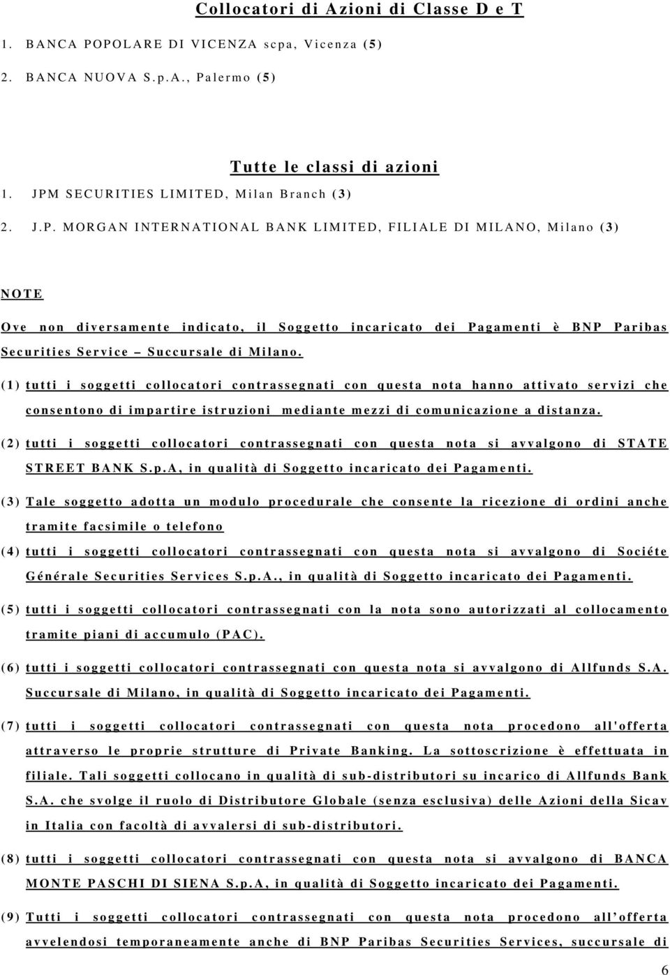 (1) tutti i soggetti collocatori contrassegnati con questa nota hanno attivato servizi che consentono di impartire istruzioni mediante mezzi di comunicazione a distanza.