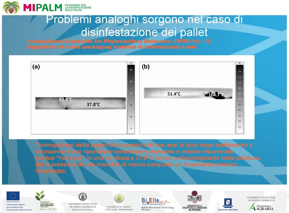 dopo trattamento a microonde Sono riportate le temperature massime e minime riscontrate.