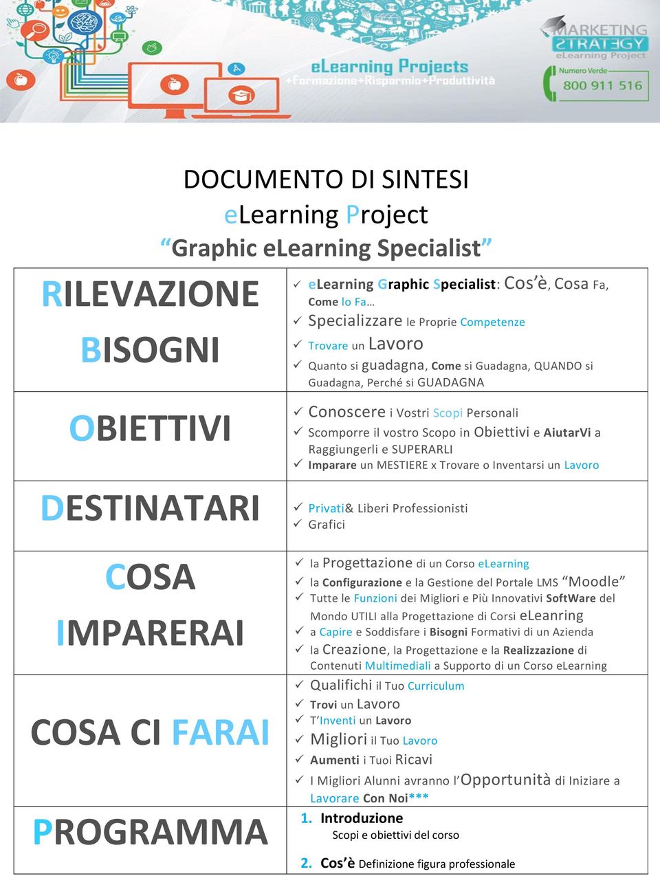 Imparare un MESTIERE x Trovare o Inventarsi un Lavoro DESTINATARI Privati& Liberi Professionisti Grafici COSA IMPARERAI COSA CI FARAI PROGRAMMA la Progettazione di un Corso elearning la