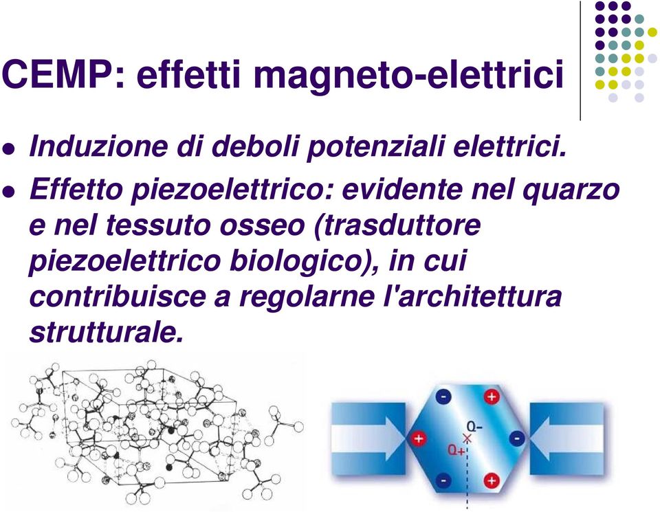 Effetto piezoelettrico: evidente nel quarzo e nel tessuto