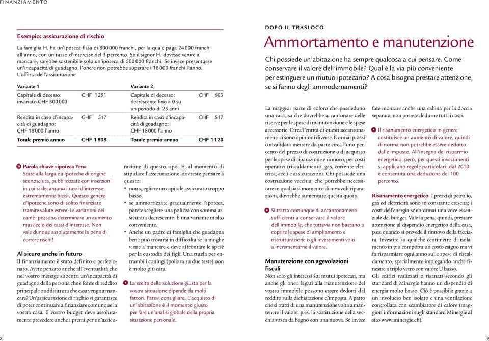 Se invece presentasse un incapacità di guadagno, l onere non potrebbe superare i 18 000 franchi l anno.