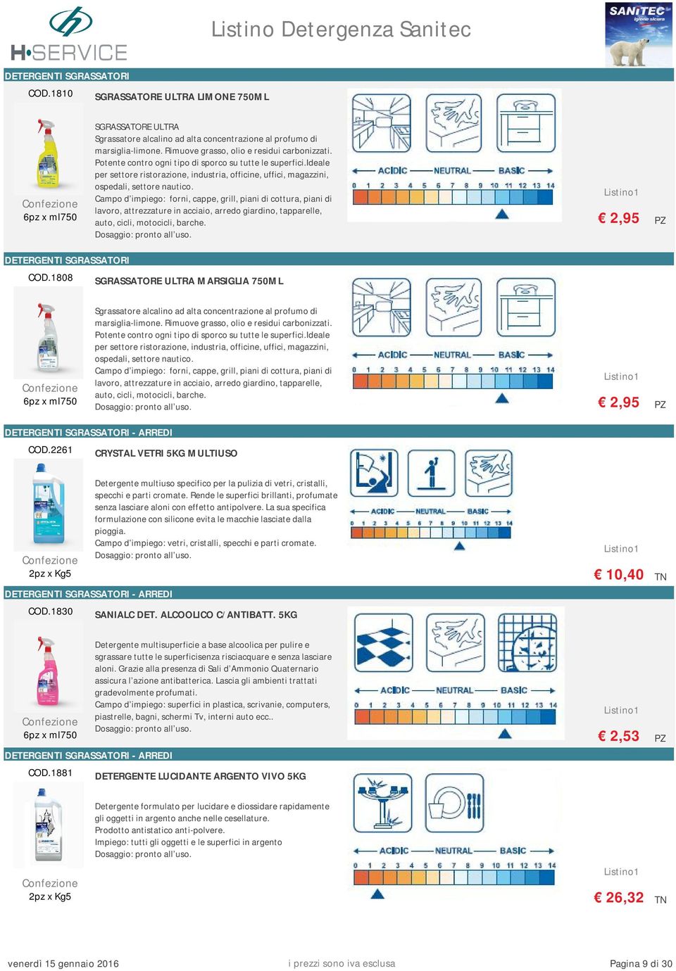 ideale per settore ristorazione, industria, officine, uffici, magazzini, ospedali, settore nautico.