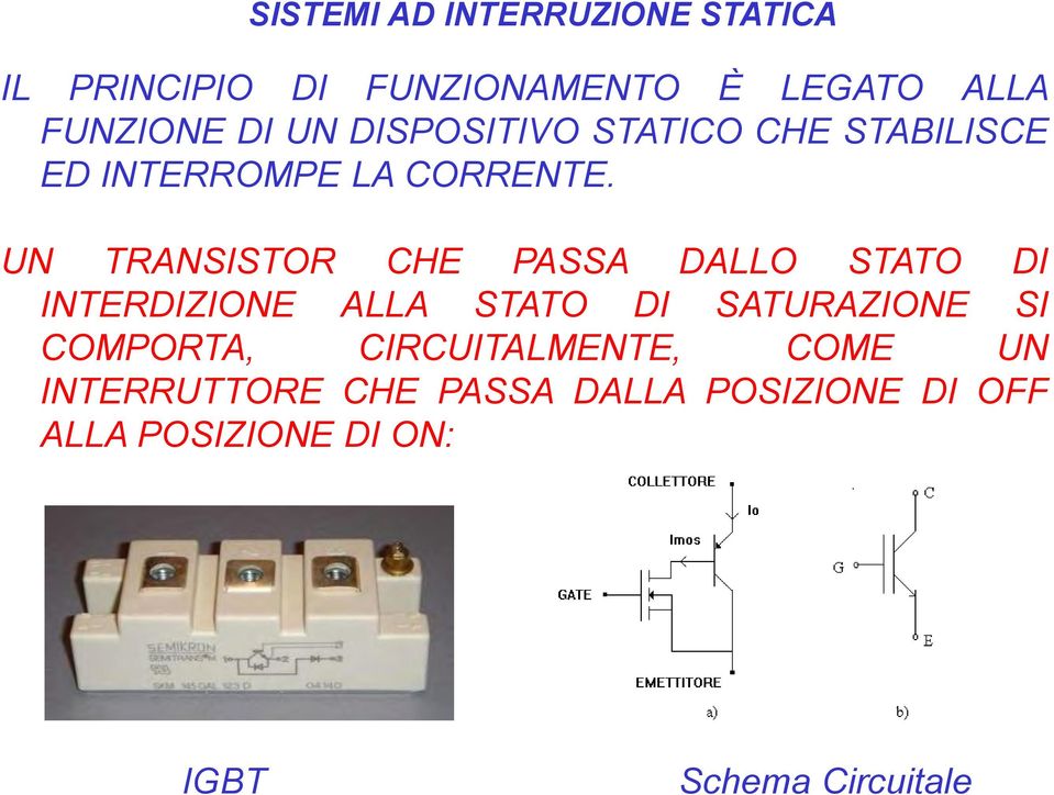 UN TRANSISTOR CHE PASSA DALLO STATO DI INTERDIZIONE ALLA STATO DI SATURAZIONE SI