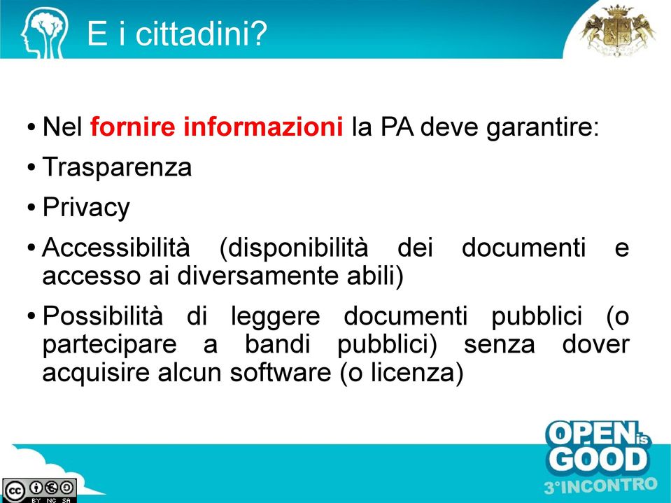 Accessibilità (disponibilità dei documenti e accesso ai diversamente