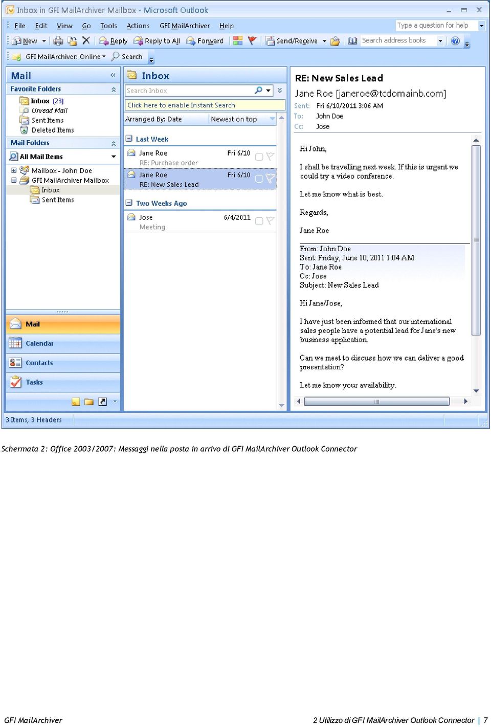 Outlook Connector GFI MailArchiver 2