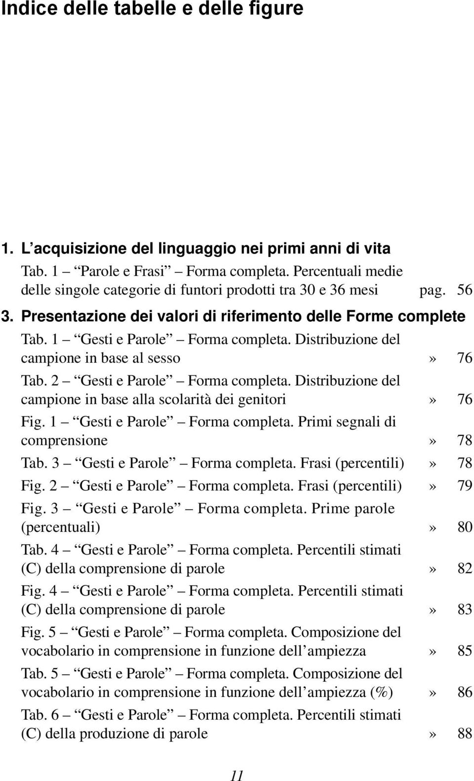 Distribuzione del campione in base alla scolarità dei genitori» 76 Fig. 1 Gesti e Parole Forma completa. Primi segnali di comprensione» 78 Tab. 3 Gesti e Parole Forma completa.