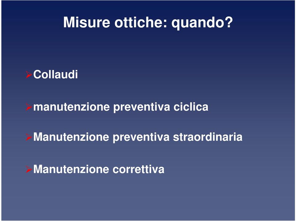 preventiva ciclica Manutenzione