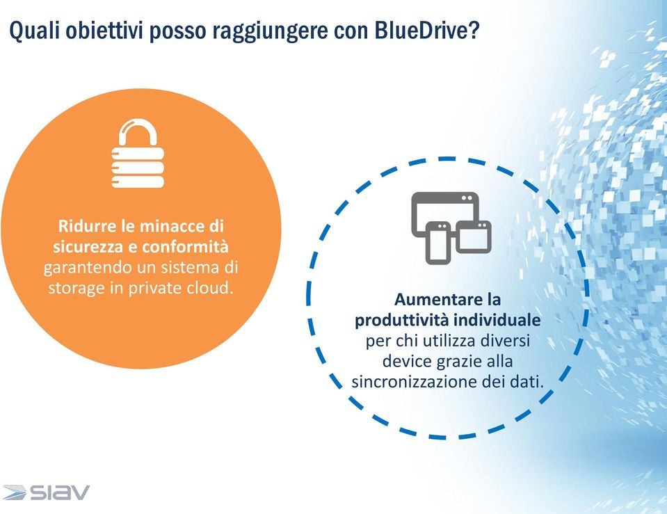 sistema di storage in private cloud.