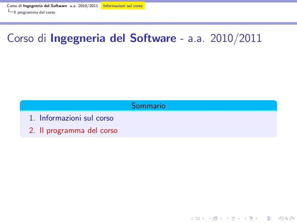 Software - a.a. 2010/2011 1.