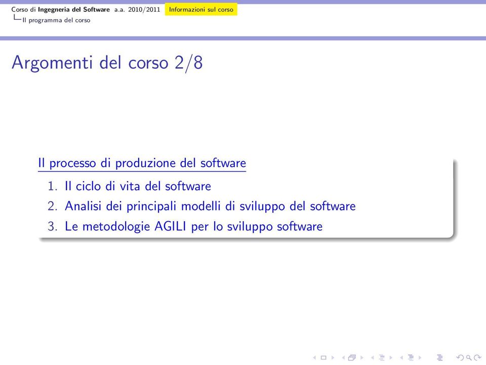 Il ciclo di vita del software 2.