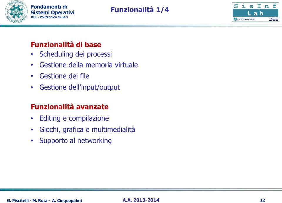 avanzate Editing e compilazione Giochi, grafica e multimedialità Supporto al