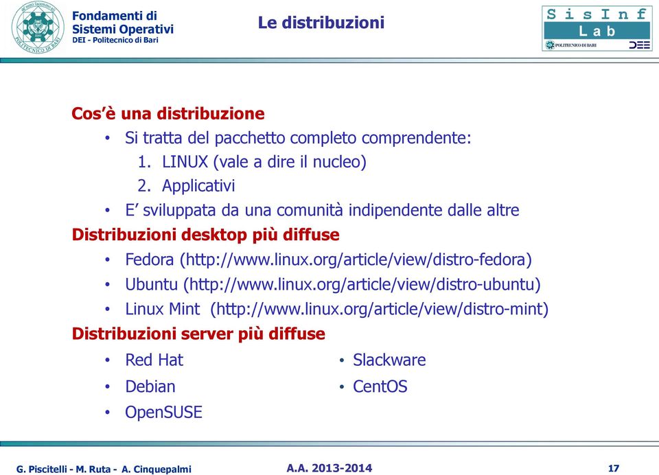 linux.org/article/view/distro-fedora) Ubuntu (http://www.linux.org/article/view/distro-ubuntu) Linux Mint (http://www.linux.org/article/view/distro-mint) Distribuzioni server più diffuse Red Hat Slackware Debian CentOS OpenSUSE G.