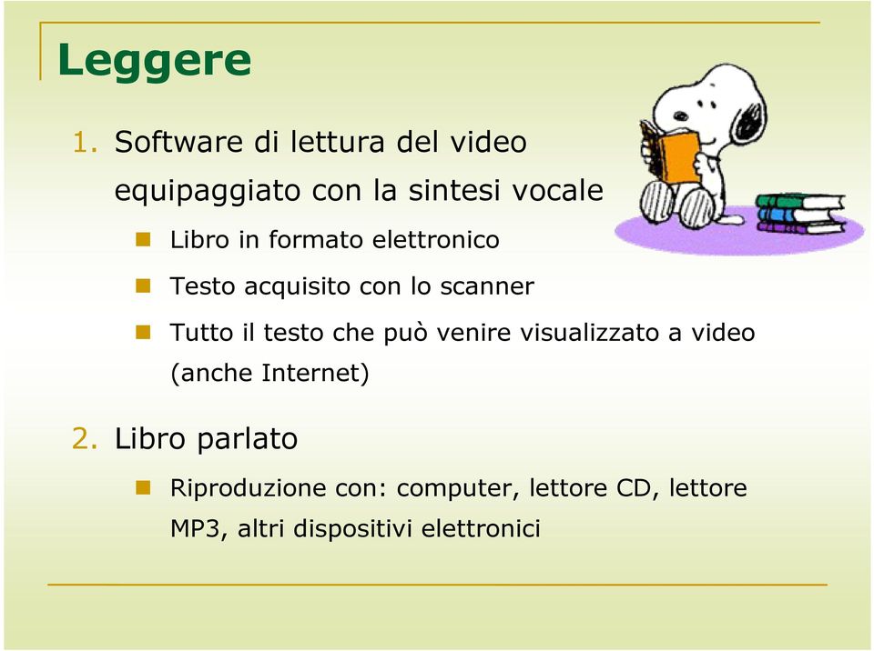 formato elettronico Testo acquisito con lo scanner Tutto il testo che può