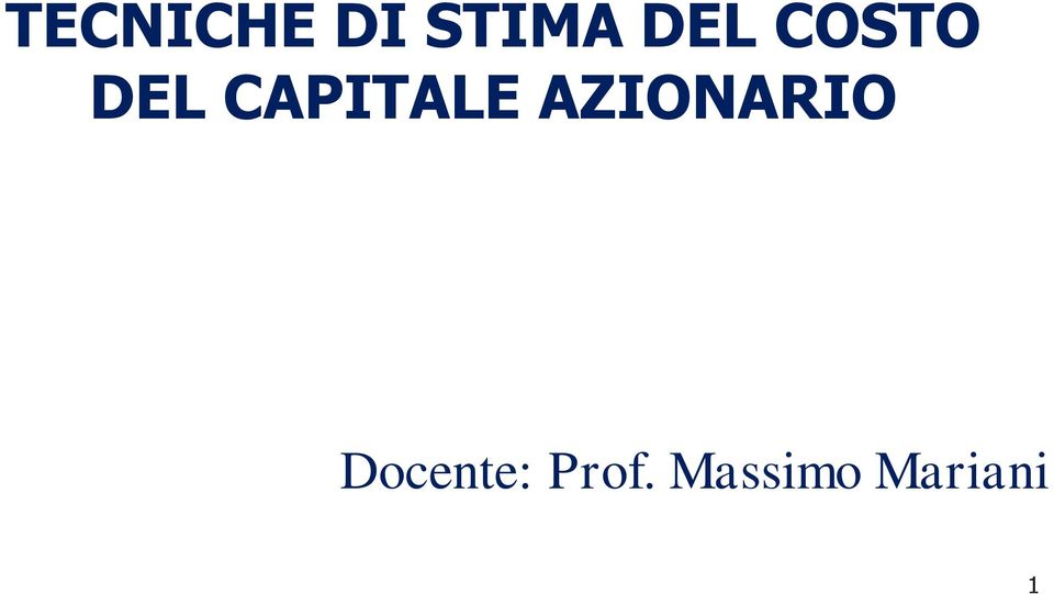 CAPITALE AZIONARIO