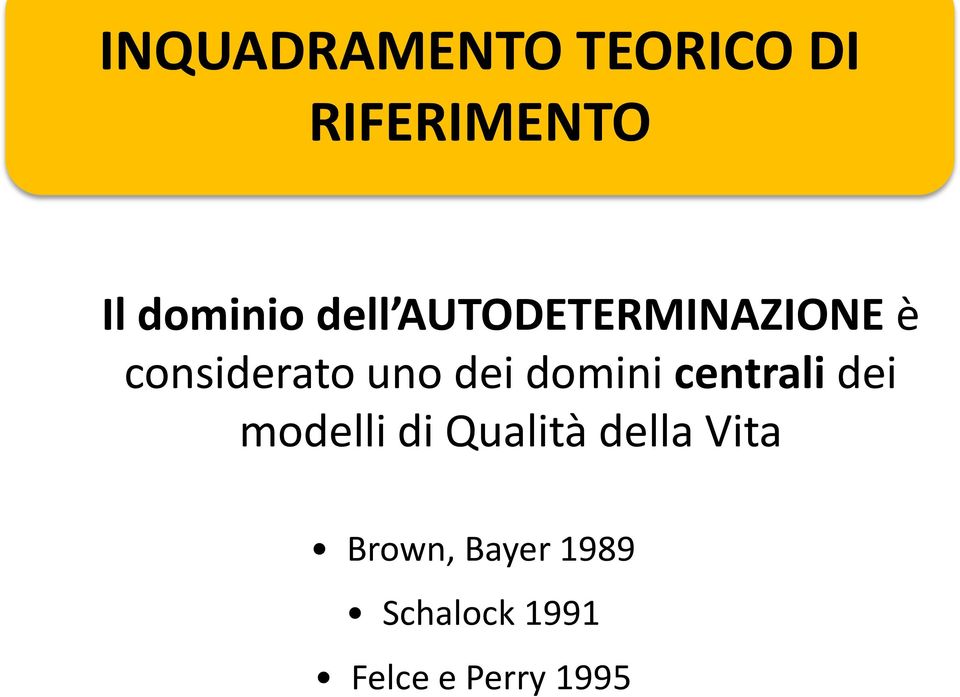 domini centrali dei modelli di Qualità della