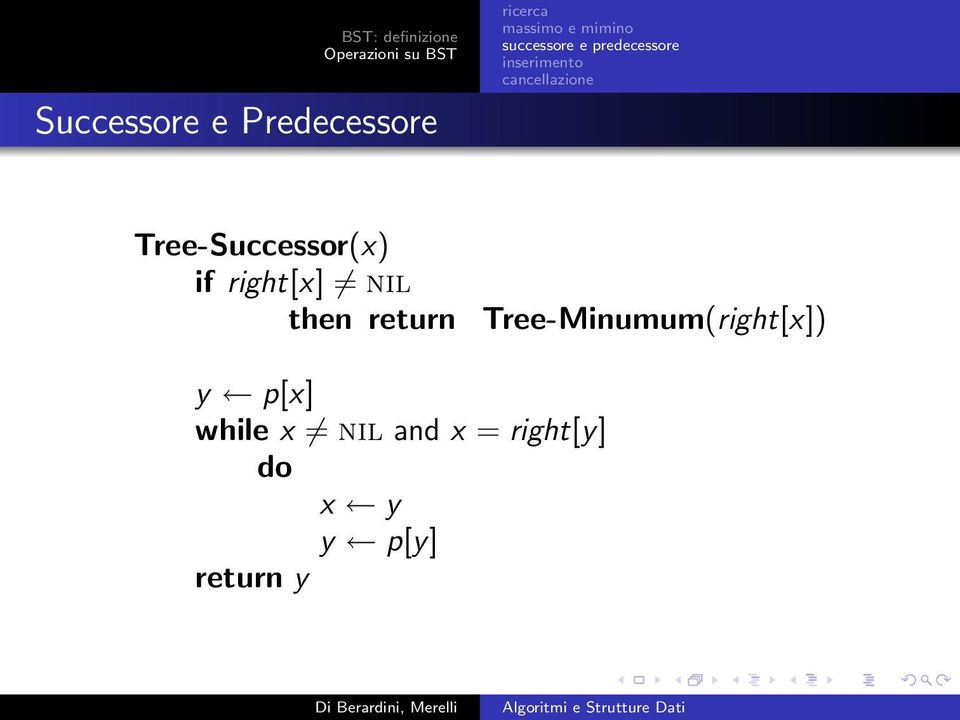 return Tree-Minumum(right[x]) y p[x]