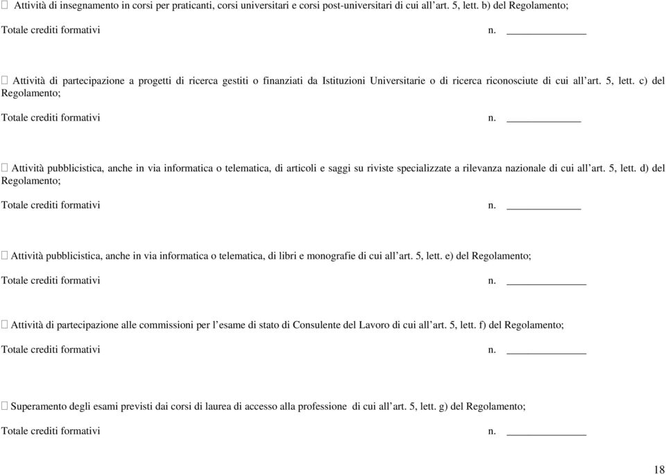 Attività pubblicistica, anche in via informatica o telematica, di articoli e saggi su riviste specializzate a rilevanza nazionale di cui all art. 5, lett.