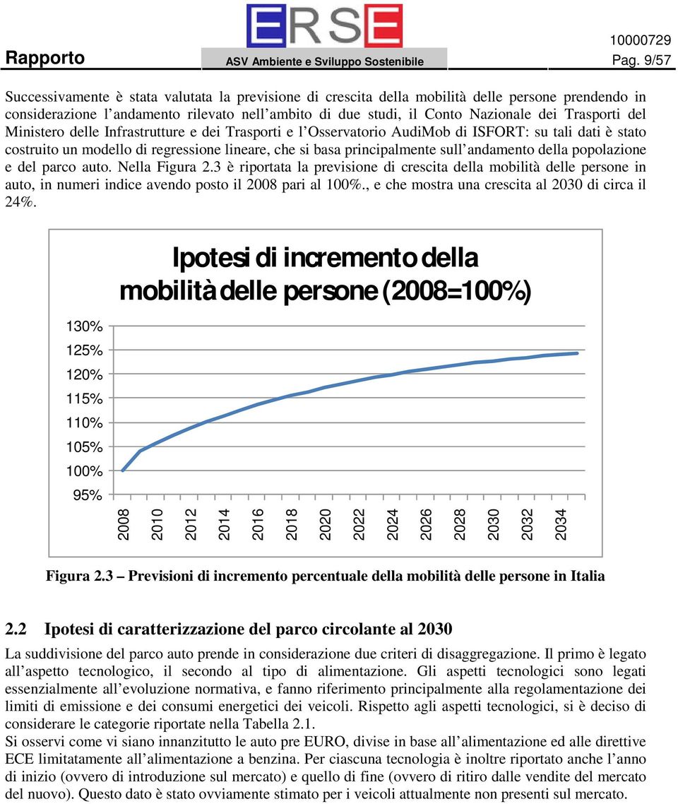 Trasporti del Ministero delle Infrastrutture e dei Trasporti e l Osservatorio AudiMob di ISFORT: su tali dati è stato costruito un modello di regressione lineare, che si basa principalmente sull