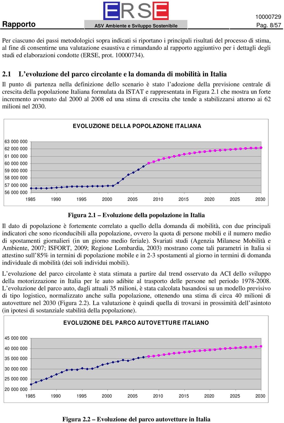 per i dettagli degli studi ed elaborazioni condotte (ERSE, prot. 10000734). 2.