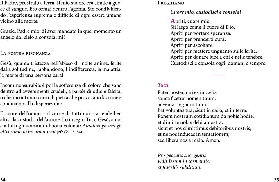 La nostra risonanza Gesù, quanta tristezza nell abisso di molte anime, ferite dalla solitudine, l abbandono, l indifferenza, la malattia, la morte di una persona cara!