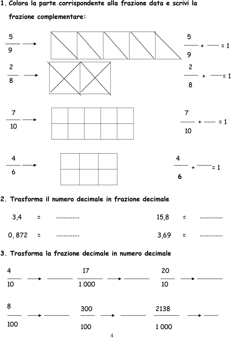 Trasforma il numero decimale in frazione decimale 3, = ---------- 15,8 = ---------- 0,