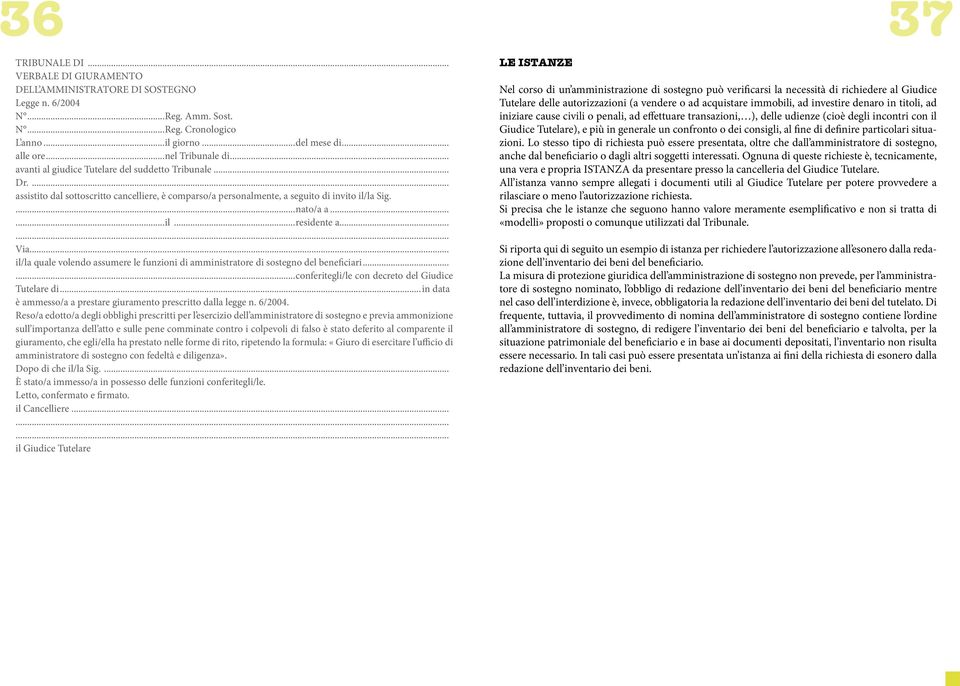 .. il/la quale volendo assumere le funzioni di amministratore di sostegno del beneficiari......conferitegli/le con decreto del Giudice Tutelare di.